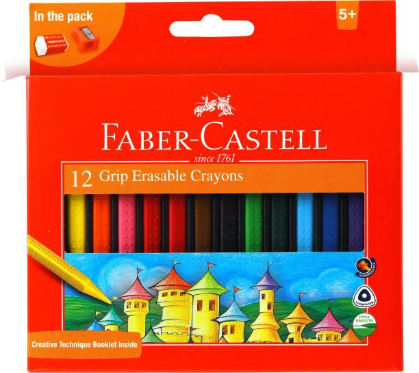 FABER-CASTELL 12 Grip Erasable Crayons