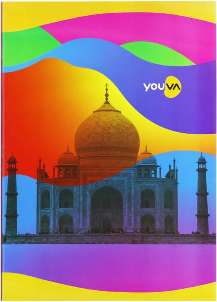 NAVNEET Youva Soft Bound Long Book Rainbow 21x29.7 cm A4 Notebook Single Line 172 Pages