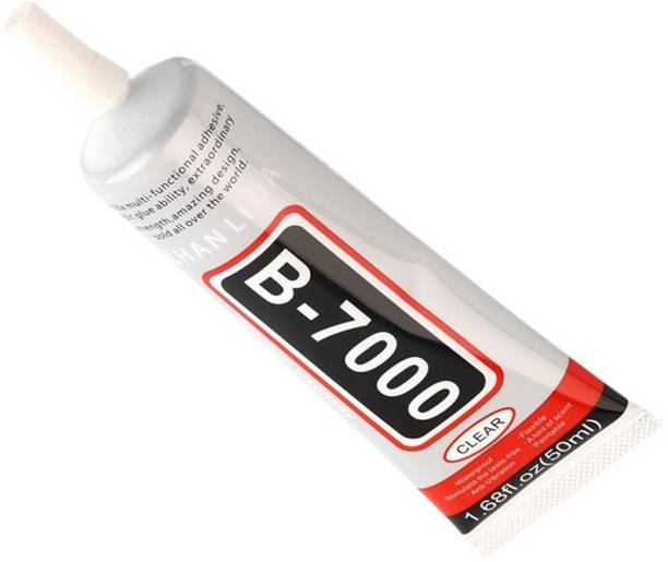 DHRUV-PRO B-7000 Glue Multi-Purpose Transparent Adhesive (1.68 fl Oz/ 50ml) for Jewellery, Epoxy Resin, Shoes, Toys, BAG, Flowers, Touch Screen Cell Phone Repair Adhesive