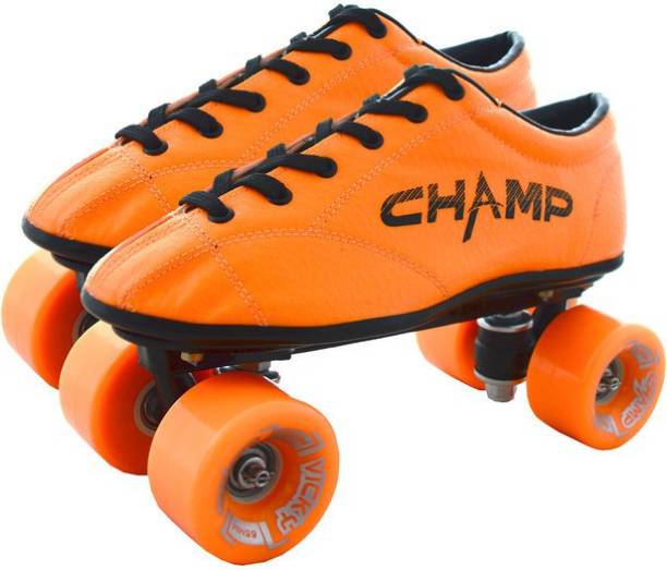 VICKY Champ Orange Shoe Skates, UK-1 Quad Roller Skates - Size 1 UK