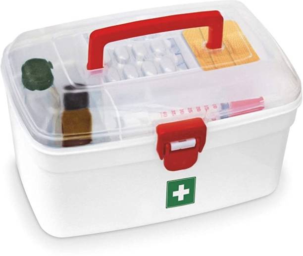 SHOPTIMES NA Portable Medicine Cabinet Household First Aid Kit Medical Box Household Plastic Pill Storage Box Pill Box