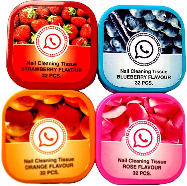 LikeUp Nail Polish/Paint Cleansing Wipes/Tissue Each box contains 32 pads in 4 flavors Orange,strawberry,Blueberry,Rose