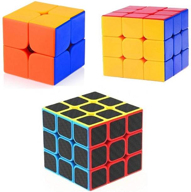 JAYNIL ENTERPRISE Cube Combos of High Speed Stickerless 2x2, 3x3 and Neon Black 3x3 High Stability Puzzle Cubes