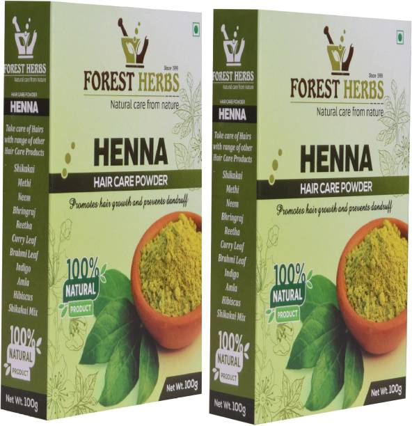 Forest Herbs Pure Natural Organic Henna Leaf Powder For Hair Color Pack of 2