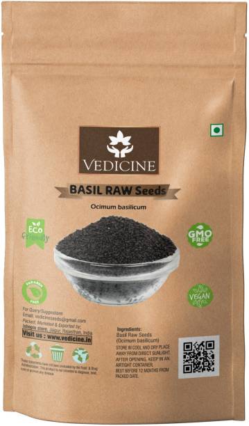 VEDICINE Basil /Sabja /Bapji Seeds for Weight Loss, High in Calcium Anti Oxidants Basil Seeds