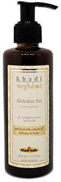 KHADI MEGHDOOT Shikakai Sat Shampoo with Extract of Amla for Dandruff, Hair Loss and Healthy Scalp -210 ml