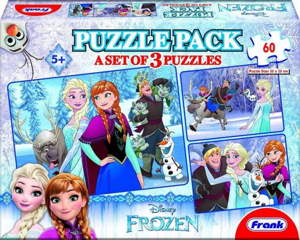 DISNEY Frozen Puzzle Pack ( A Set Of 3 Puzzles - 60 Pcs Each)