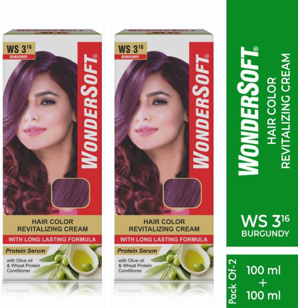 Wondersoft Burgundy Hair Colour With Olive Oil & Wheat Protein Conditioner , Burgundy