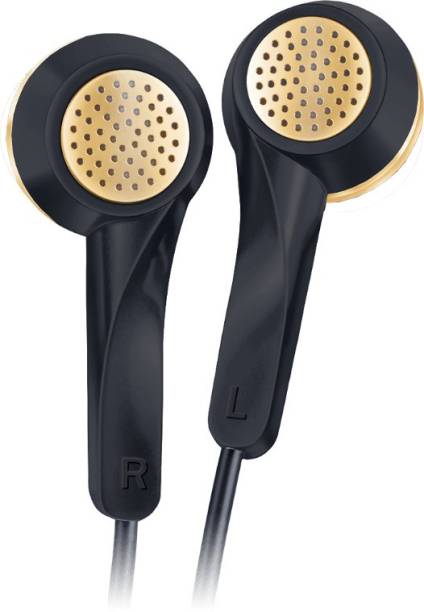 Fingers SoundGlitz Wired Headset (Ink Black + Gold ,In the Ear) Wired Headset