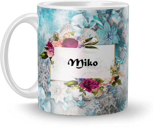 Beautum Name Miko Printed White Ceramic (350)ml Model No:BTNAMXYZ012701 Ceramic Coffee Mug