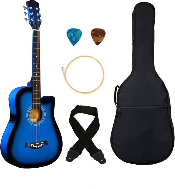 BLUEBERRY 38C Blue, 38 Inch Acoustic Guitar Linden Wood Plastic Right Hand Orientation