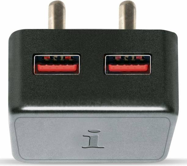 iball IB-2.4C USB Charger Premium Dual USB Wall Charger 2.4 A Mobile Charger with Detachable Cable