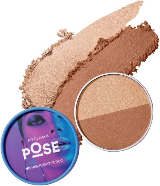 MyGlamm POSE HD HIGHLIGHTER DUO - CHAMPAGNE | ROSE GOLD Highlighter