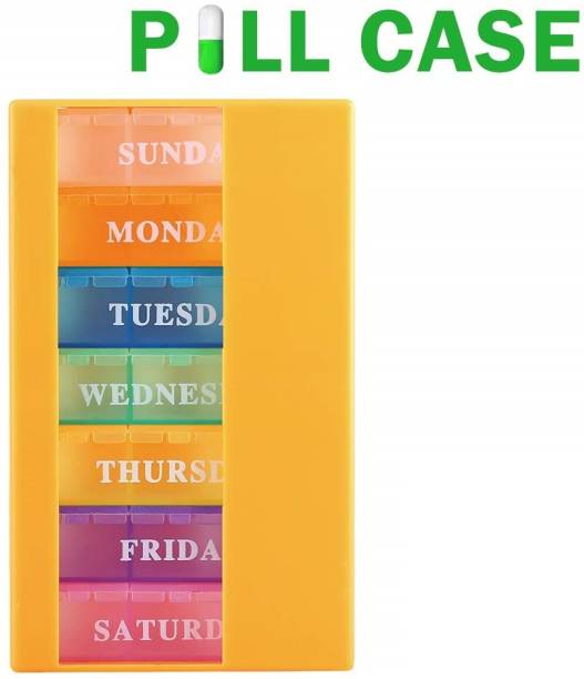 VibeX Pill Organizer 21 Compartment-7Days ™ XII-42 Pill Box Meds Case 7 Days 21 Compartments 3 Times a Day Pill Box