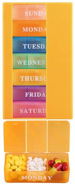 VibeX Pill Organizer 21 Compartment-7Days ™ XII-32 Weekly Pill Organizer 3 Times a Day Pill Box