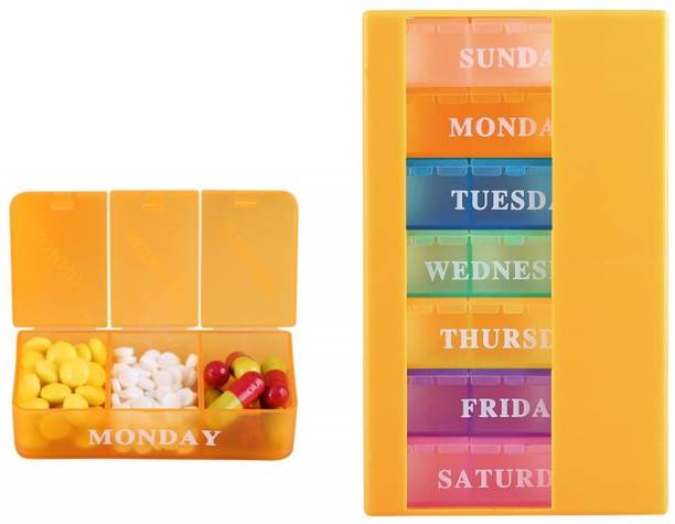 VibeX Pill Organizer 21 Compartment-7Days ® XII-31 Organizer 3 Times a Day 7 Day Pill Boxes Pill Box