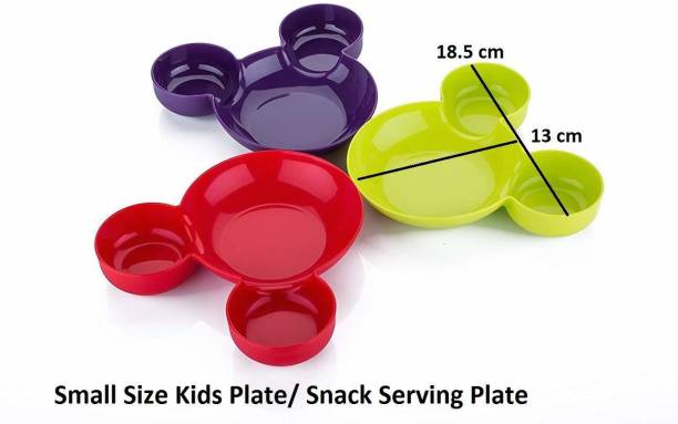 HIRCHHAYA Plastic Children's Mickey Minnie Shaped Serving Food Plate, Mickey Mouse Bowl, Fruit Plate, Baby Cartoon Pie Bowl Plate, Children Tableware Pizza Tray