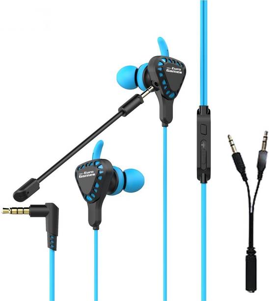Top headsets blue cheap price 5stars Flipkart in India 37 RPM Euro Games Gaming Earphone Headphone for PS4, Xbox One, Nintendo Switch, PC, Mobile Phone With Mic Wired Gaming Headset Wired Gaming Headset