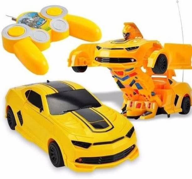 Kidz N Toys Rechargeable Remote Control Transformer Robot Bumblebee Car