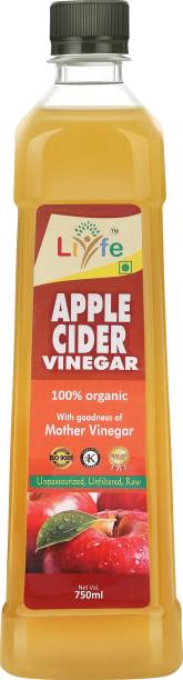 LIYFE Apple Cider Vinegar For Health Management Organic Unpasteurized Unfiltered & Raw 750 ml Vinegar (750 ml, Pack of 1) Vinegar