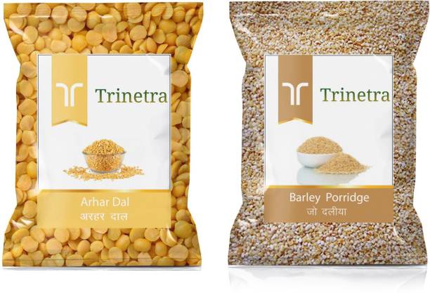 Trinetra Best Quality Barley Porridge/ Jo Daliya 500GM & Arhar Dal 1KG Combo
