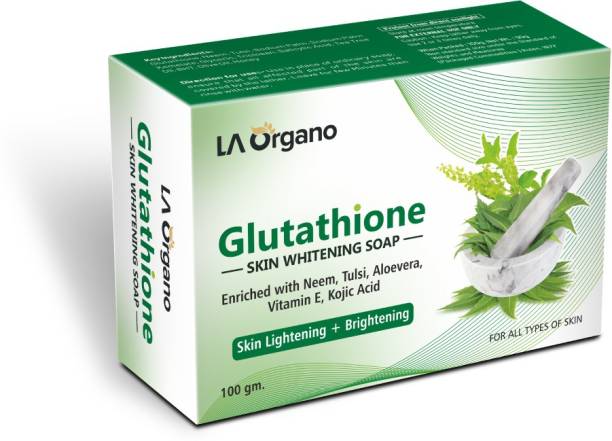 LA Organo Glutathione Neem & Tulsi Skin Lightening & Brightening Soap For All Skin Type-Pack of 1