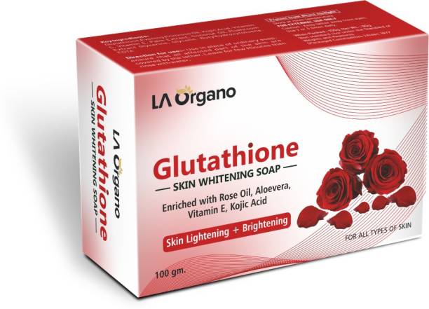 LA Organo Glutathione Rose Skin Lightening & Brightening Soap For All Skin Type-Pack of 1