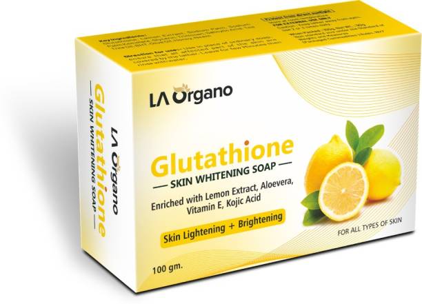 LA Organo Glutathione Lemon Skin Lightening & Brightening Soap For All Skin Type-Pack of 1