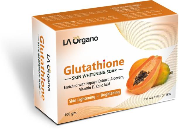 LA Organo Glutathione Papaya Skin Lightening & Brightening Soap For All Skin Type-Pack of 1