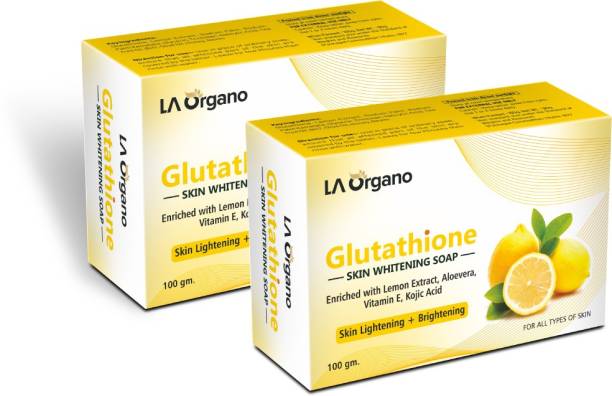 LA Organo Glutathione Lemon Skin Lightening & Brightening Soap For All Skin Type-Pack of 2