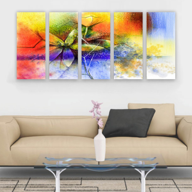 Abstract Multi Color Flower Fusion Large Flower Canvas Wall Art Home Kitchen Wall Art Lotus flower wall art lotus canvas floral print set flower wall decor gift for her yoga zen botanical extra large wall art bedroom wall art. abstract multi color flower fusion