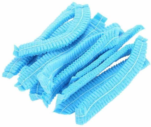 Dargar's Disposable Stretchable Bouffant Caps, Blue | Pack of 100 Surgical Head Cap