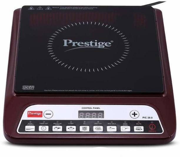 Prestige PIC 20 1200 Watt Induction Cooktop with Push Button (Maroon) Induction Cooktop