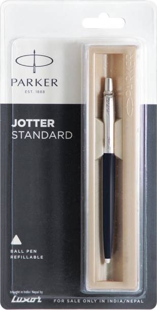 PARKER Jotter Standard Black Body Chrome Trim Ball Pen