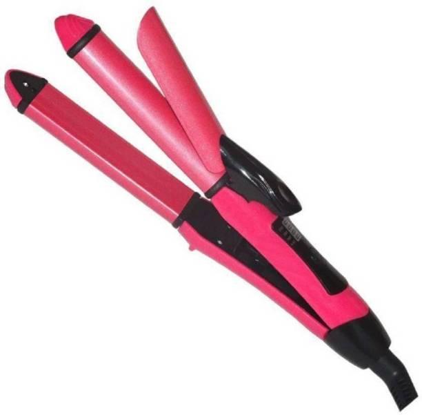 Silago 2 in 1 Hair Curler & Straightener (Device Of Women) Hair Straightener(Pink) Hair Curler (Pink) Hair Straightener