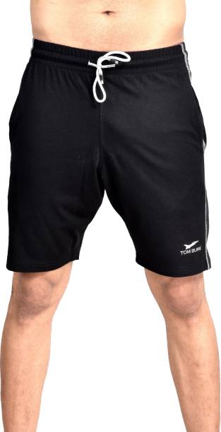 Tom Burg Solid Men Black Basic Shorts