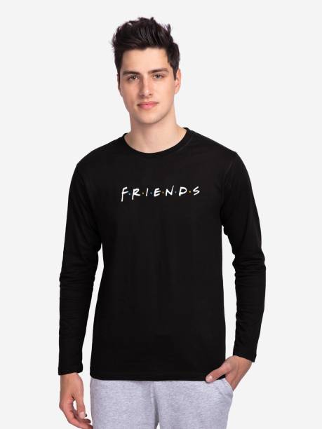 Friends Printed Men Round Neck Black T-Shirt