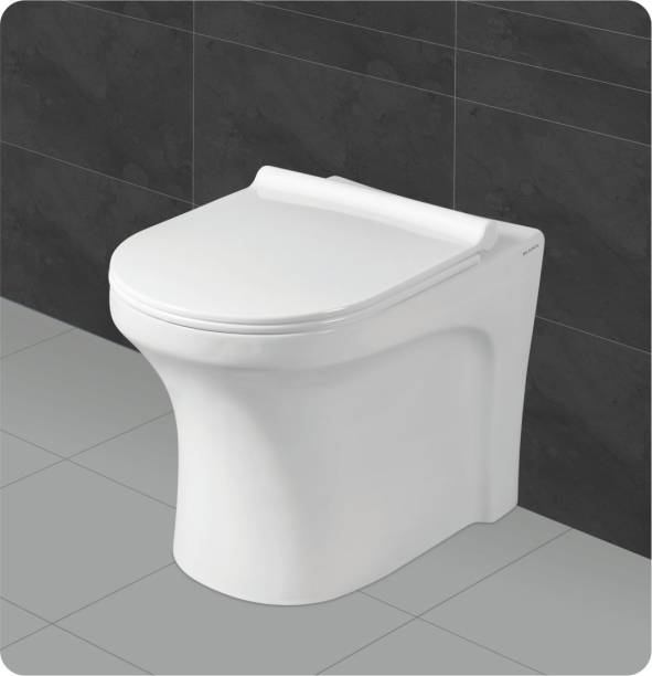 BM BELMONTE Ceramic Floor Mounted European Water Closet/One Piece Western Toilet Commode/EWC Retro S Trap 100mm / 4 Inch with Soft Close Slim Seat Cover Western Commode