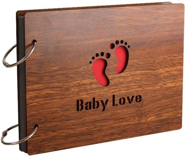 trendy homes Baby Love Wooden Photo Album Scrapbook Special Gift for new Born Baby/Birthday/Love Baby Album