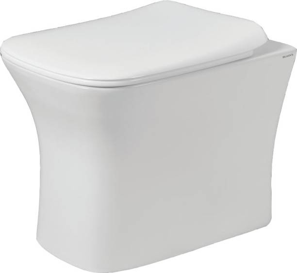 BM BELMONTE Ceramic Floor Mounted European Water Closet/One Piece Western Toilet Commode/EWC Battle S Trap with Soft Close Slim Seat Cover Western Commode