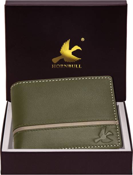 HORNBULL Men Green Genuine Leather Wallet