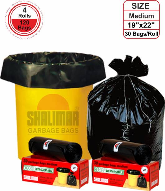 SHALIMAR Premium OXO - Biodegradable / Eco Friendly / 100% recyclable Garbage Bags (Medium) (Size 48 cm x 56 cm) 4 Rolls Medium 30-35 L Garbage Bag