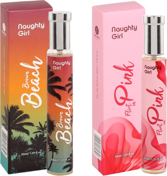 Naughty Girl Luxury EDP Flirt In Pink With Brown Beach Perfumes for Women (30ml x 2) Eau de Parfum  -  60 ml