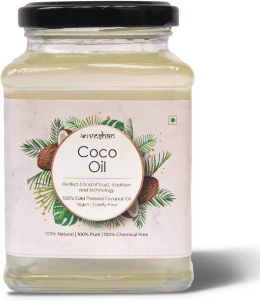 Anveshan Wood Pressed Coconut Oil (Kacchi Ghani/ Kolhu/ Chekku) Coconut Oil Jar