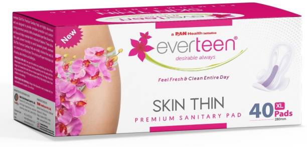 everteen SKIN THIN Premium XL Sanitary Pads Mega Pack for Protection During Periods in Women - 1 Pack (40 Pads, 280mm) Sanitary Pad