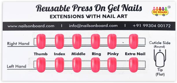 Nails on Board Pink Press On Gel Nails PINK