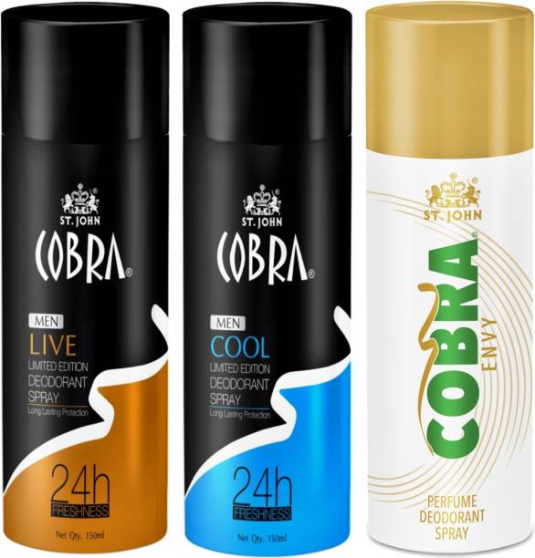 ST-JOHN Cobra Deo Live & Cool & Envy Deodorant Spray  -  For Men & Women