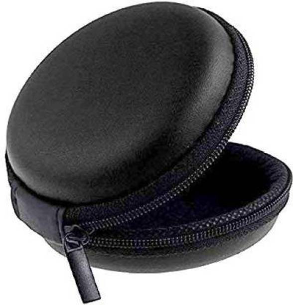 BowheadBlue Leather Zipper Headphone Pouch