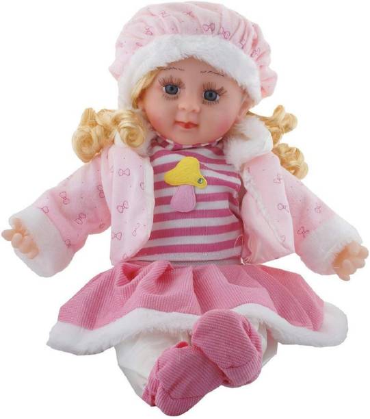 Niyam Singing Soft Push Stuffed Musical Rhyming Baby Doll Toy for Girls  - 41 cm