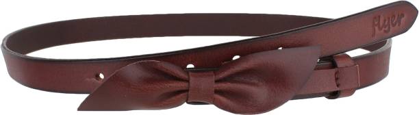 FLYER Girls Casual, Formal, Evening, Party Brown Genuine Leather Belt